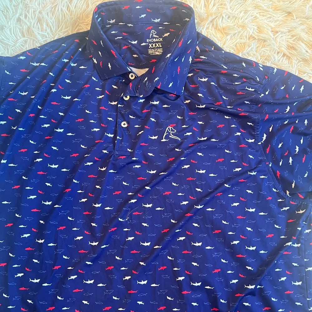 Rhoback size XXXL shark polo.